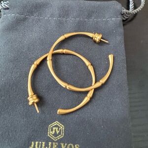 Julie Vos Gold Bamboo Hoop Earrings